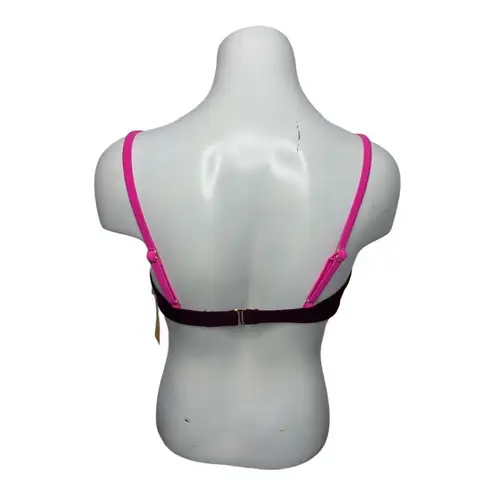 Kona Sol Burgundy Pink Colorblock Square Neck Bandeau Swim Top Size Medium NWT