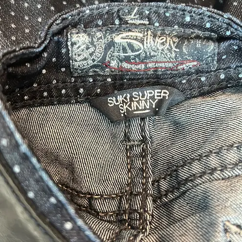 Silver Jeans 3/$15 SILVER polka dot suki super skinny jeans