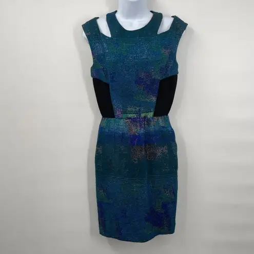 Proenza Schouler Kaleidoscope Metallic Tweed Iridescent Cut Out Shoulder Dress 4