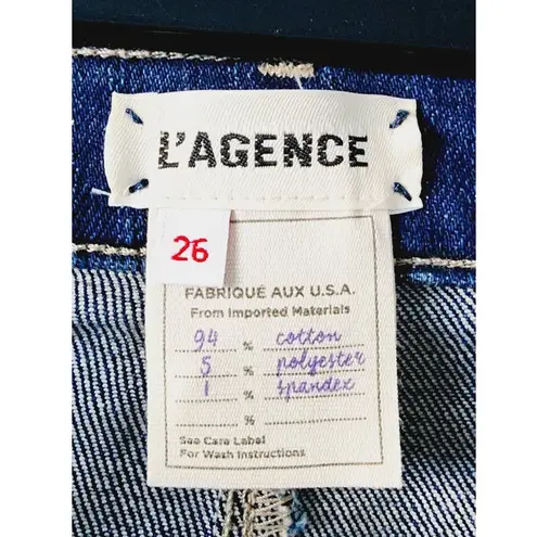 L'Agence El Matador French Slim Fit Fremont Gold Glitter Coated Jean Size 26 NEW