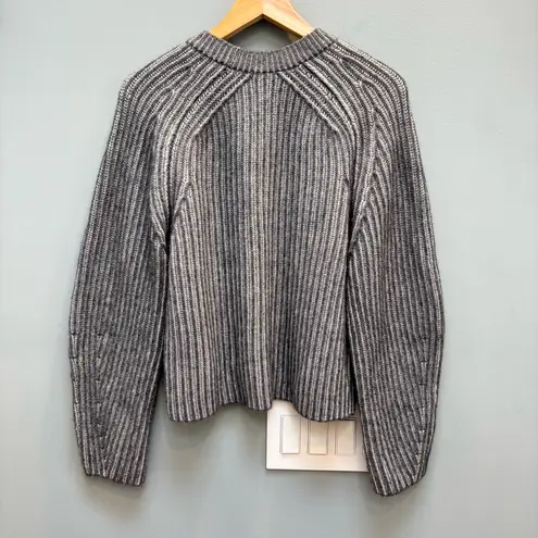 NAADAM Wool & Cashmere Ribbed Crewneck Barrel Sleeve Sweater Chunky Knit S Gray