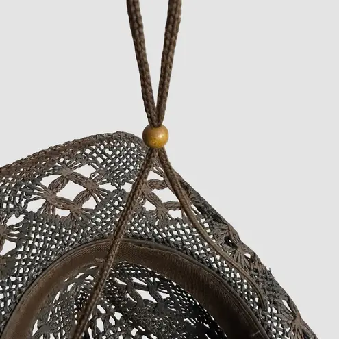 Tonpsom Woven Straw Cowboy Hat One Size Brown Western Leather Band