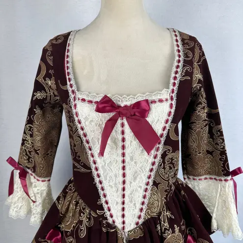 Vintage Charades Contessa Small Renaissance Baroque Costume Burgundy Whimsigoth Brown