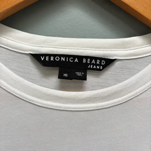 Veronica Beard Waldorf Ruched-Sleeve T-Shirt in White XS