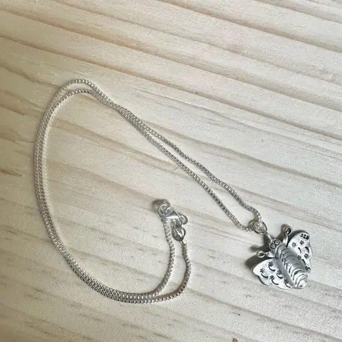 Sterling Silver Moth Pendant Necklace