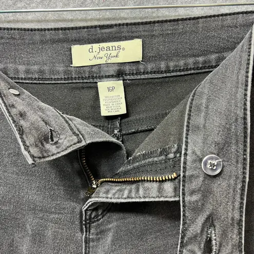 d. jeans New York Gray Denim Shorts Womens 16P Mid Rise Stretch Casual