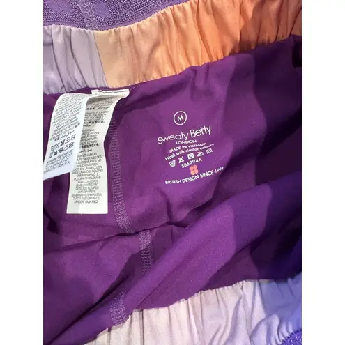 Sweaty Betty Ombre Running Shorts Size M Gradient Sunset Color Built-In Liner