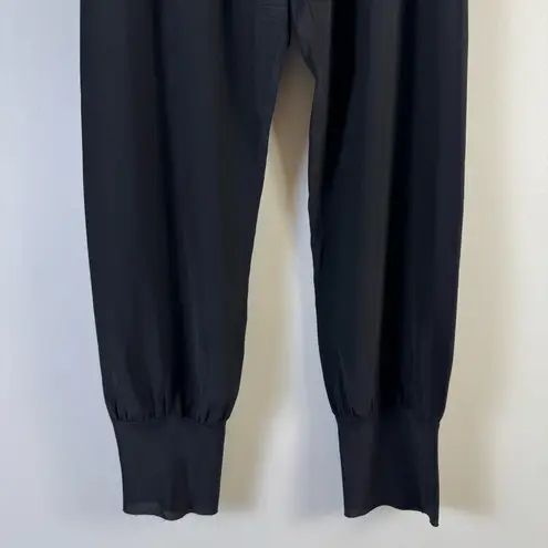 ALASDAIR Silk Pull On Jogger Pants Black Elastic Waist Lightweight Small Tulip