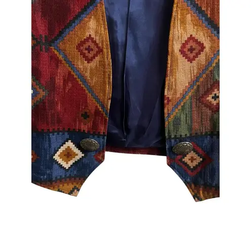 Coldwater Creek Vest Womens Medium Multicolor Southwestern Aztec Tribal Western