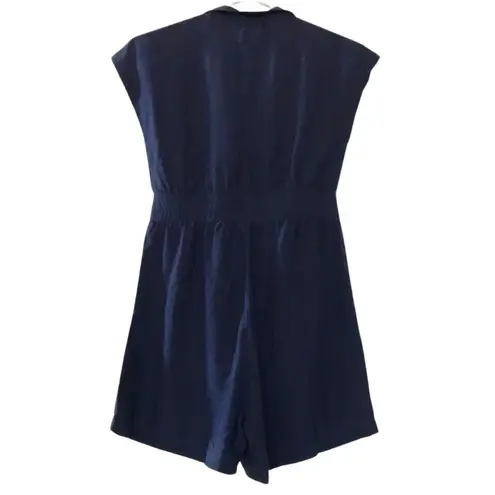 KENNY 100% Silk Romper in Navy
