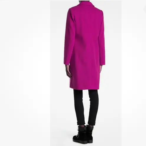 Bcbg MAXAZRIA Full Length Pea Coat Raspberry Size L NEW