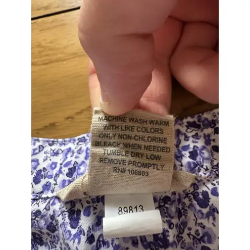 Duluth Trading Shirt Women Size XXL Purple Floral Button Up Casual Comfort Purple