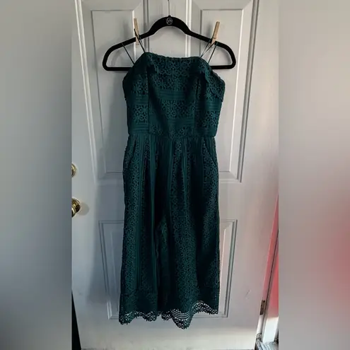 Greylin Emerald Lace Jumpsuit Women’s Size S, Lined Formal Wide-Leg