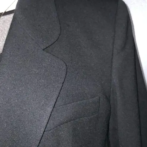 Vintage ILGWU JH Collectibles Black Wool 1 Button Blazer Pockets Shoulder Pads 8