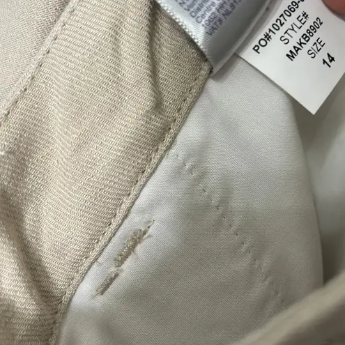 NYDJ NEW Relaxed Shorts Stretch Feather Beige Natural Sz 14 Large Capsule Preppy