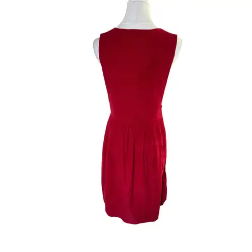 Twee Pinafore Button Front Red Fit Flare Sundress RetroBR Connolly Women 4P