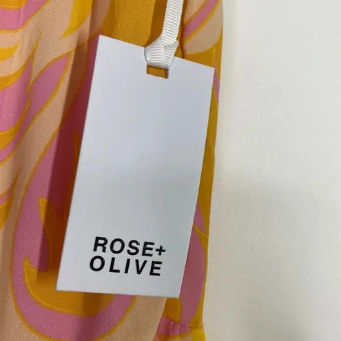 Rose + Olive Women Midi Skirt Tiered Boho Stretch Pull Retro Festival Hippie NWT