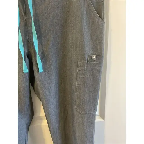 FIGS  Technical collection cargo Scrub Pants Graphite Gray Size Medium teal tie