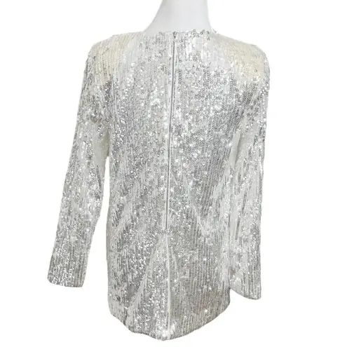 Majorelle  Ash White Silver Sequin Shimmer Mini New Years Eve Dress Womens Size S