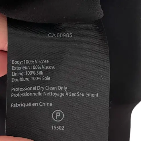 Alexander Wang Silk Splatter Midi Dress Black Sleeveless Women’s Size 10 A-Line