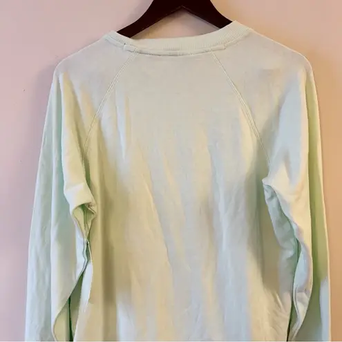 DKNY  Mint Green Round Neck Logo Metallic Pullover Lightweight NEW Medium $59