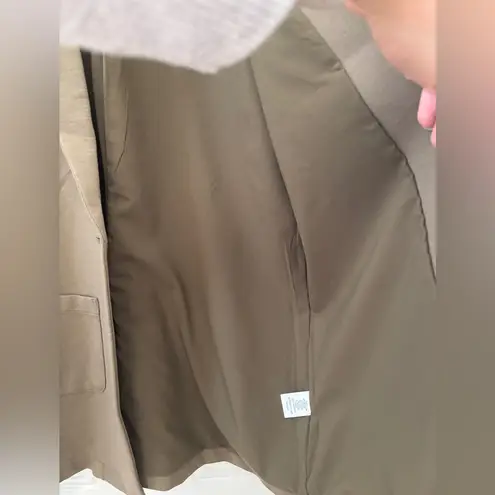 Garnet Hill Relaxed Blazer Women's 10 (M) Capers Heather Lined Lyocell Blend