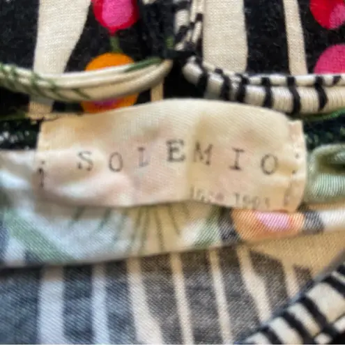 Solemio Vintage Floral Mixed Print Strappy Mini Dress with Pockets Medium M Vtg