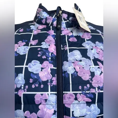 Peter Millar NWT Ladies  Outdoor/Golf Hybrid Quilted Navy Floral Full Zip Jacket