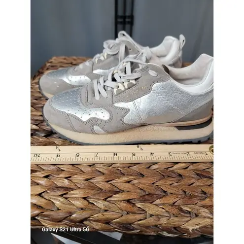 MOMA Taupe Gold Sliver Comfort Shoe, Italian Handmade EUR37 41688825 Silver Size 6.5