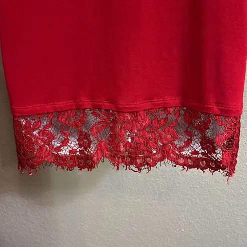 Dress Barn #424  Deep, red, long sleeve lacy, top size large