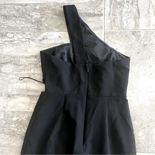 Aidan Mattox One Shoulder Crêpe Front Slit Maxi Dress, Size 0 New w/Tag $195