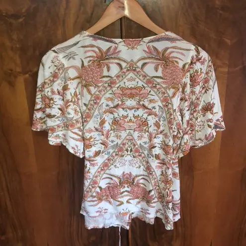 Lucky Brand  Printed Floral Wrap Top