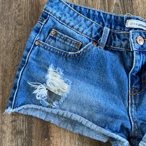 Pimkie Denim  Cutoff Denim Distressed Shorts Size 6