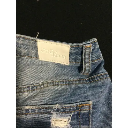 Gogo Jeans Distressed Denim Shorts Women's Size 3/26 Raw Hem Ripped