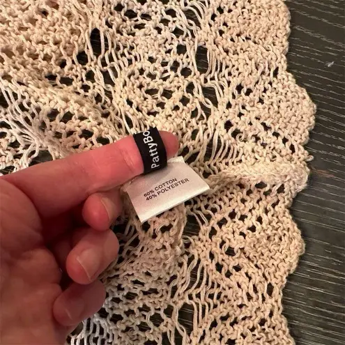 Pattyboutik Women's Ivory Open Front Loose Knit Boho Chic Cardigan Sweater