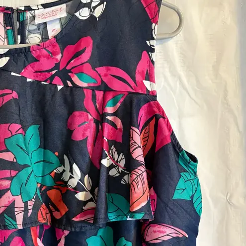 Ingrid and Isabel Floral Cold Shoulder Maternity Top Size XS Casual Loose Navy Blue