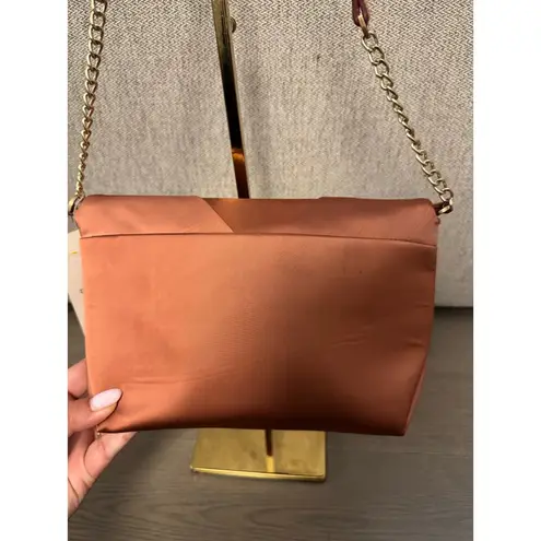 A New Day  Target Satin Coral Rose Gold Chain Latch Crossbody Bag Purse NWT