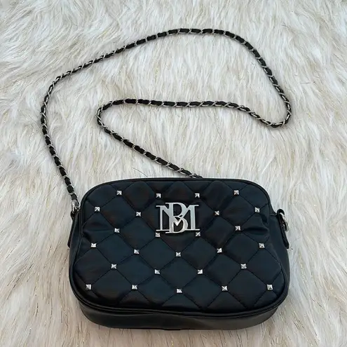 Badgley Mischka  BLACK STUDDED QUILTED WOMENS CAMERA BAG.