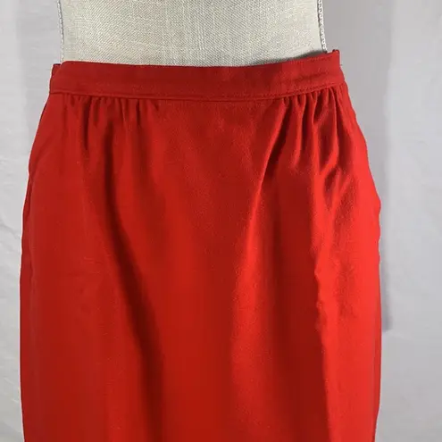 Pendleton Vintage Wool Pencil Skirt Red Midi