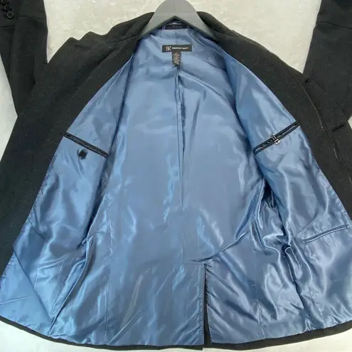 INC International Concepts Jacket Coat S Military Gray Wool Blend Stand Collar