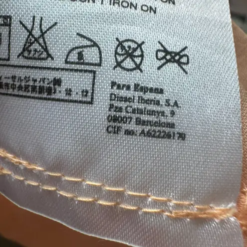 Diesel NWT 100% Linen Vintage Y2K Midi Length Skirt Size 16 Adjustable Side Tie