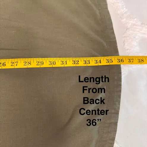 Karen Scott Dress Womens Sz M Green Cotton 1/4 Button Utility Shirt Short Sleeve