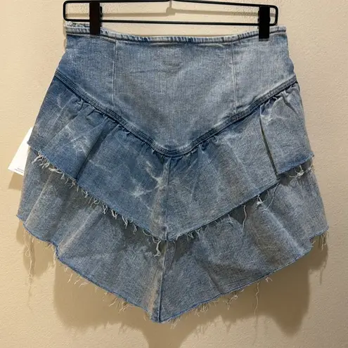 MOTHER The Ruffle Mini Raw Edge Skirt