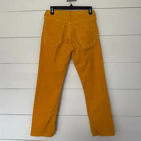 Mother Women’s 28 Hopscotch Honey Rider Ankle Corduroy Jeans Pants Yellow