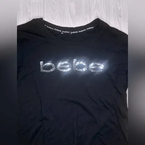 Bebe  Women’s Short sleeve Sequin Jersey Sleeve Sports Top