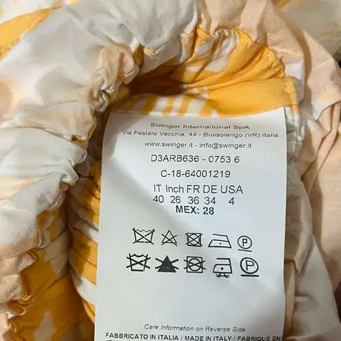 Genny Orange Tropic Orange Rouched Top Size 4