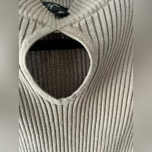 Say What? Cold Shoulder Beige Cutout Sweater Dress Size Small