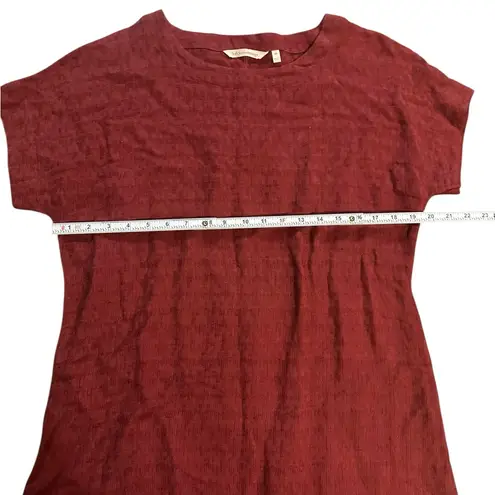 Soft Surroundings Women’s Wine Red Linen Cotton Gauze Dress Sz XS Minimalistic
