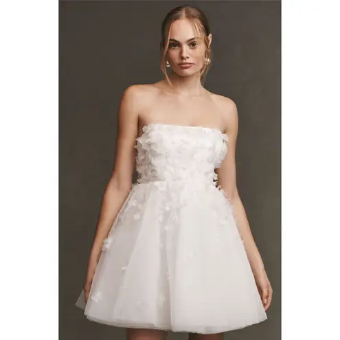 BHLDN Cleo Puff Sleeve Ivory Mini Dress NWT Size 8 Bridal Shower