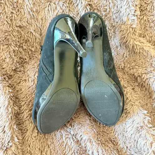 Impo Black Gothic Chic Witchy cutout ankle high heel booties